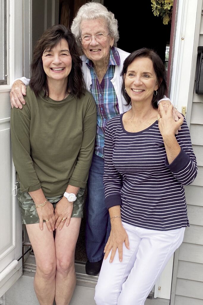 Connie (Peterson) O'Connell, left, aunt Gerri Cragg, center, and Tracy (Peterson) Warren.